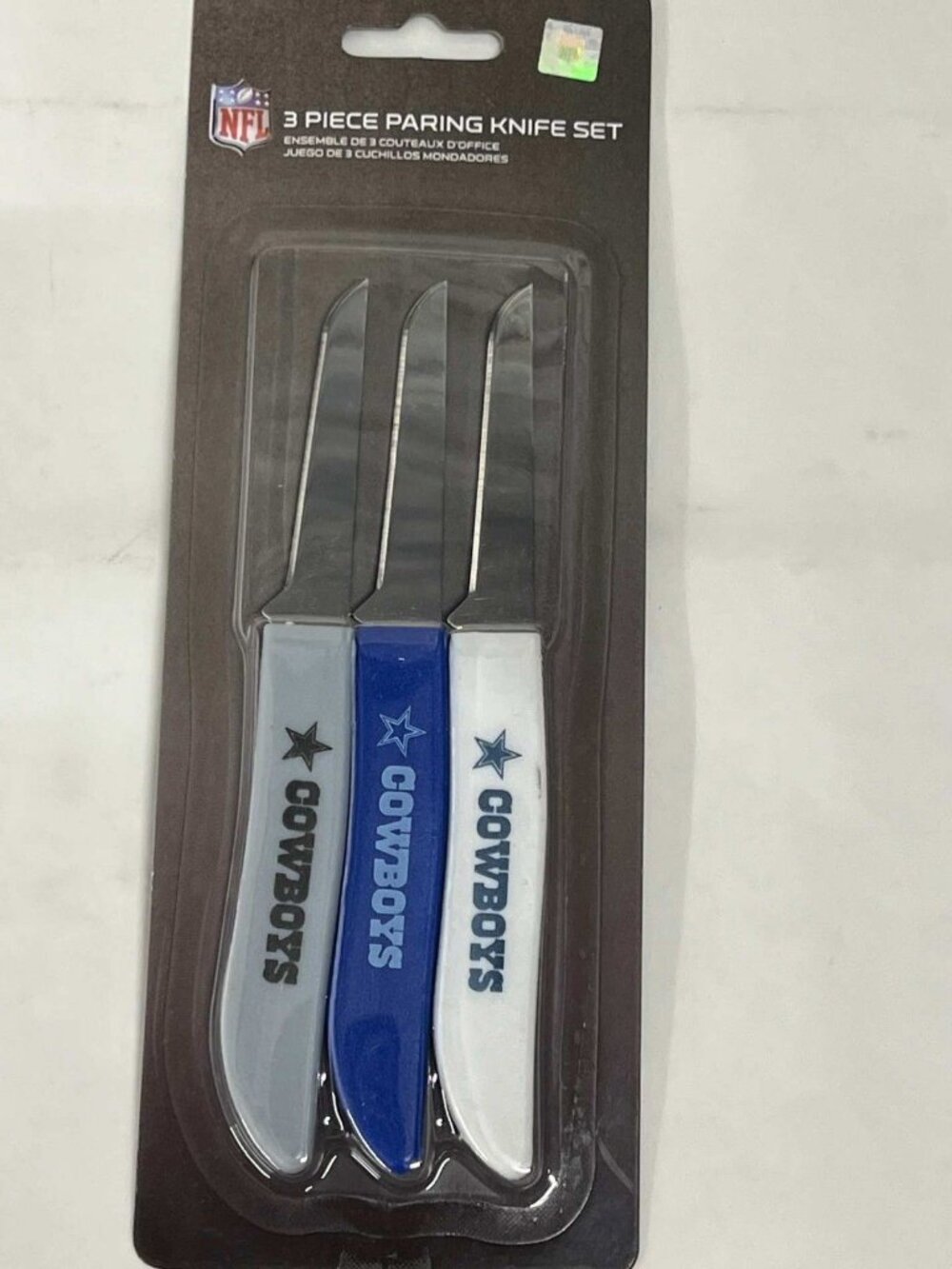 Dallas Cowboys NFL 3 Piece Paring Knife Set Kitchen Knives Official Licensed